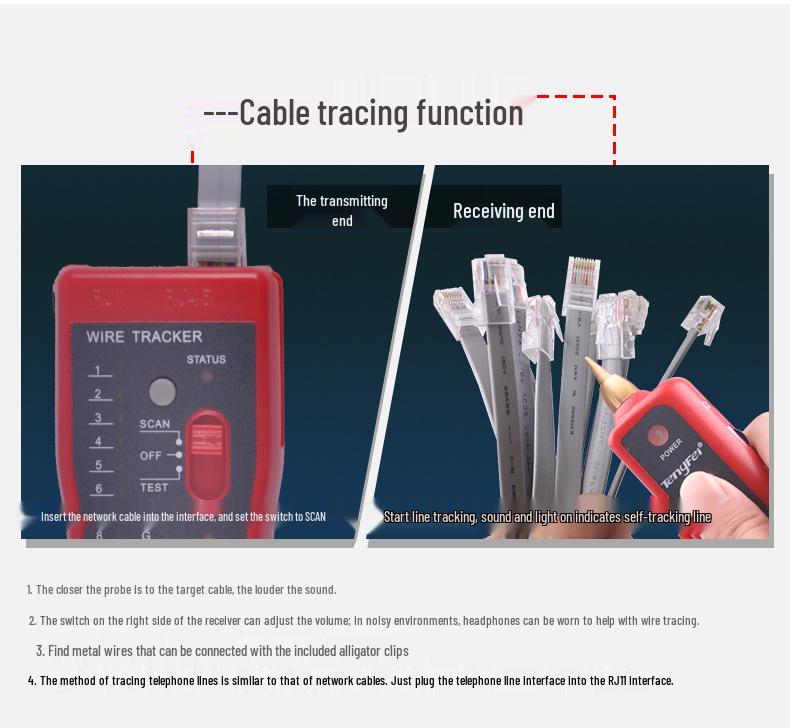 POE Network Cable Locator: Anti-Interference Signal Testing & Line Finding Tool