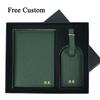 Gratis Gepersonaliseerde Initialen Cadeaubox Set Saffiano Leer Paspoorthouder Bagagelabel Paspoorthoes Reisaccessoires