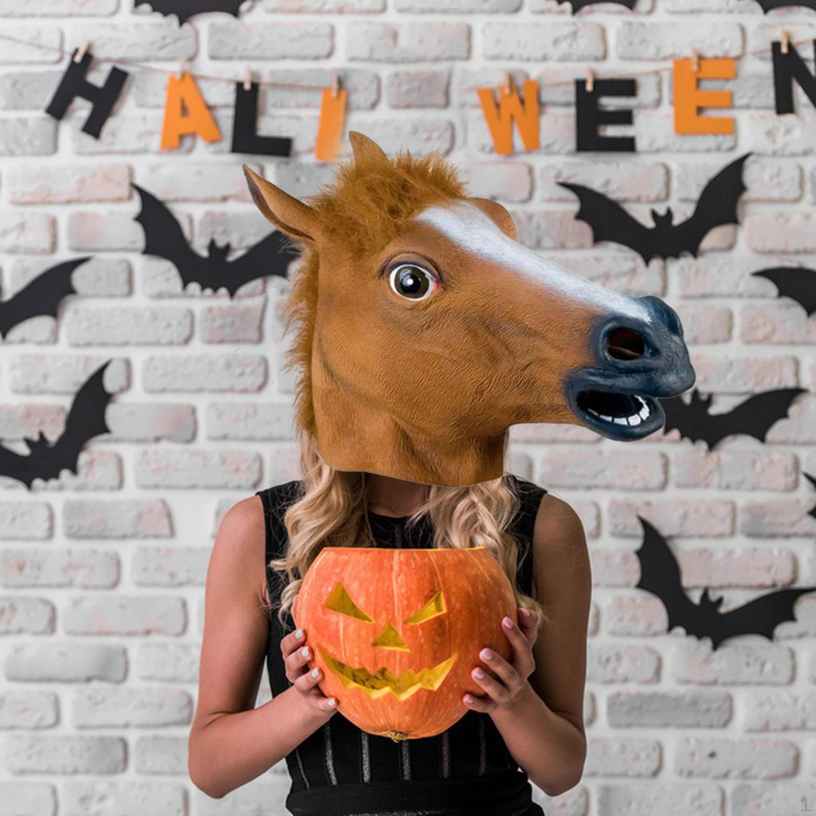 

Голова лошади на Хэллоуин Полный головной убор Фестиваль Сценическое выступление