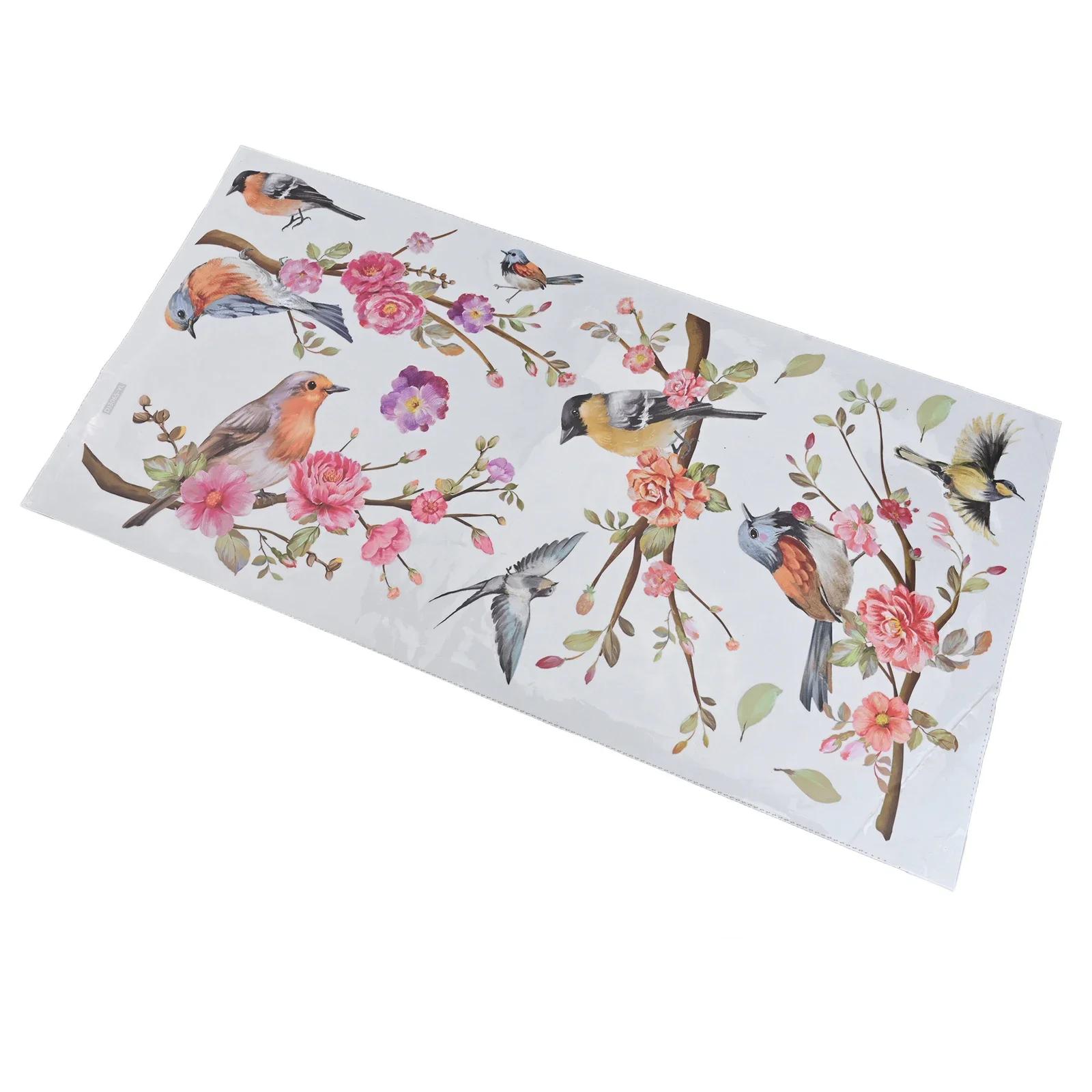 

Decoration Manual Measurement Data Squeeze Out Wall Sticker Bird Flower Living Room Completely Flat Glass Stickers China Mainland
