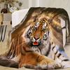 Tiger Print Flannel Blanket – Ultra-Soft Lightweight Throw – Hypoallergenic Cozy for Sofa Bed Travel