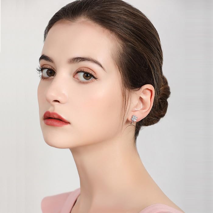 Clover Ear 925 Suitable for Metal Platinum Popular Gift for Women [Glam Jewelry] Four-leaf Earrings, Cuffs, Silver, Allergies, Finish, Zirconia,