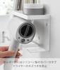 Yamazaki Tower Wall-Mounted Hair Dryer & Hair Iron Holder with Tray, White, W25 X D8.5 X H13.5cm (Includes Drywall Tweezers and Wood Screws for Less V