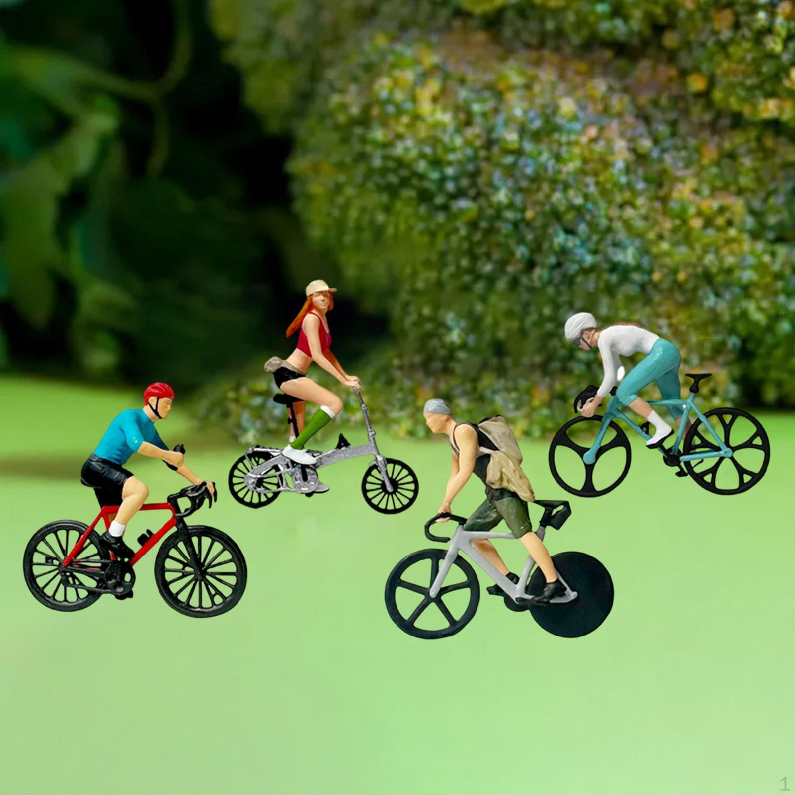 4Pcs 1/87 Scale Model Mini Figure Photo Prop Miniature Character for Micro Landscape Desktop