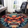 1pc Dragon Mask Office Round Area Rug, Under Office Chairs Bedroom Living Room Home Decor, Room Deco
