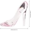 Crystal High Heels Shoes Ornament, Pink Glass Slipper Girls Princess Decor Dress Slipper Figurine Decoration for Birthday Party Wedding Gift,