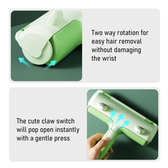 Pet Hair Roller Reusable Sticky with Detachable Storage Hair Remover Box Soft Rolling Head Non-Damaging Lint