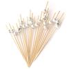 100Pcs Bamboo Cocktail Picks 12Cm Creative Handmade Fruit Sticks Elegant Round Bead Cocktail Stick Appetizer Display for Party