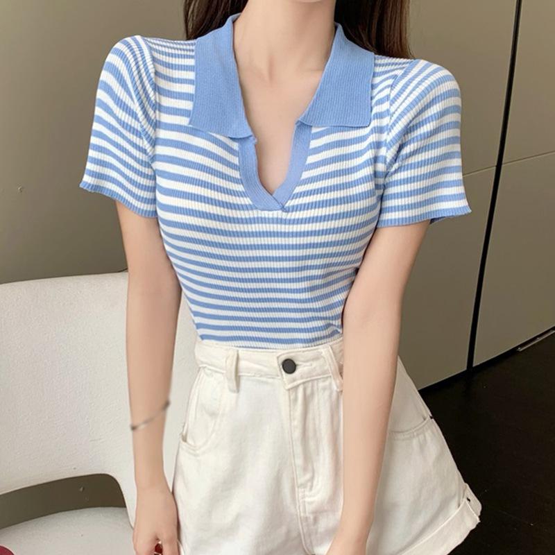 

Женская футболка с короткими рукавами, женские повседневные топы с лацканами и половиной рукавов One Size