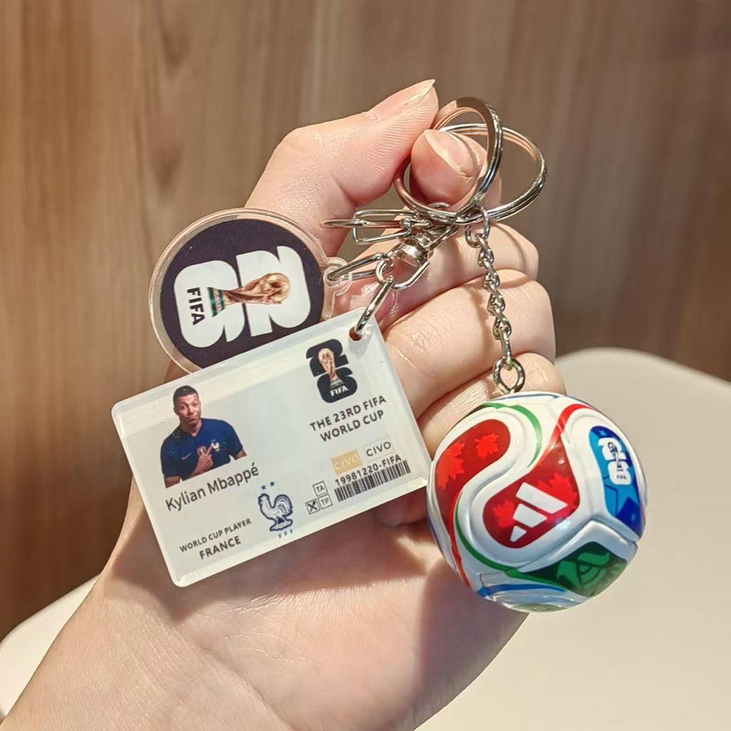 Messi Ronaldo Football Keychain - 2026 World Cup Player Gift Set