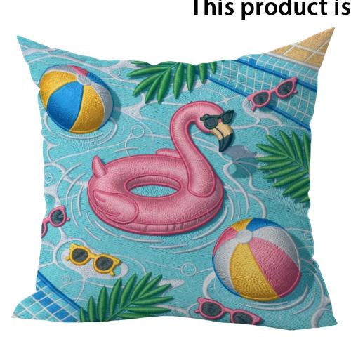 1/4 Stück Mehr Sommertage Bitte Das Leben Ist Besser Am Pool Sonne Strand Kissen Sofakissenbezug Heimdekoration, 2D Flachdruck