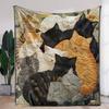 2D Digital Print Cat Flannel Blanket - Cute Creative, Warm Comfortable, Sofa/Bed/Office/Car/Camping, Seasonal Gift
