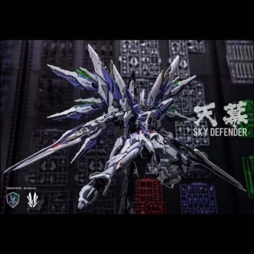 SKY DEFENDER Tent, 1/72 Scale, Pre-painted, Movable Plastic Model Kit with Alloy Frame and Plastic Robot Figure