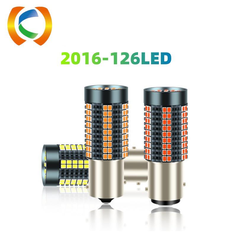 

Светодиодная лампа указателя поворота и стоп-сигнала высокой яркости, 126 светодиодов, 20 Вт, для фонарей заднего хода и стоп-сигналов автомобиля 3156-Single