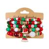 Weihnachts-5-teiliges Perlenarmband-Set: Baum, Schneemann, Glocke & Kristall