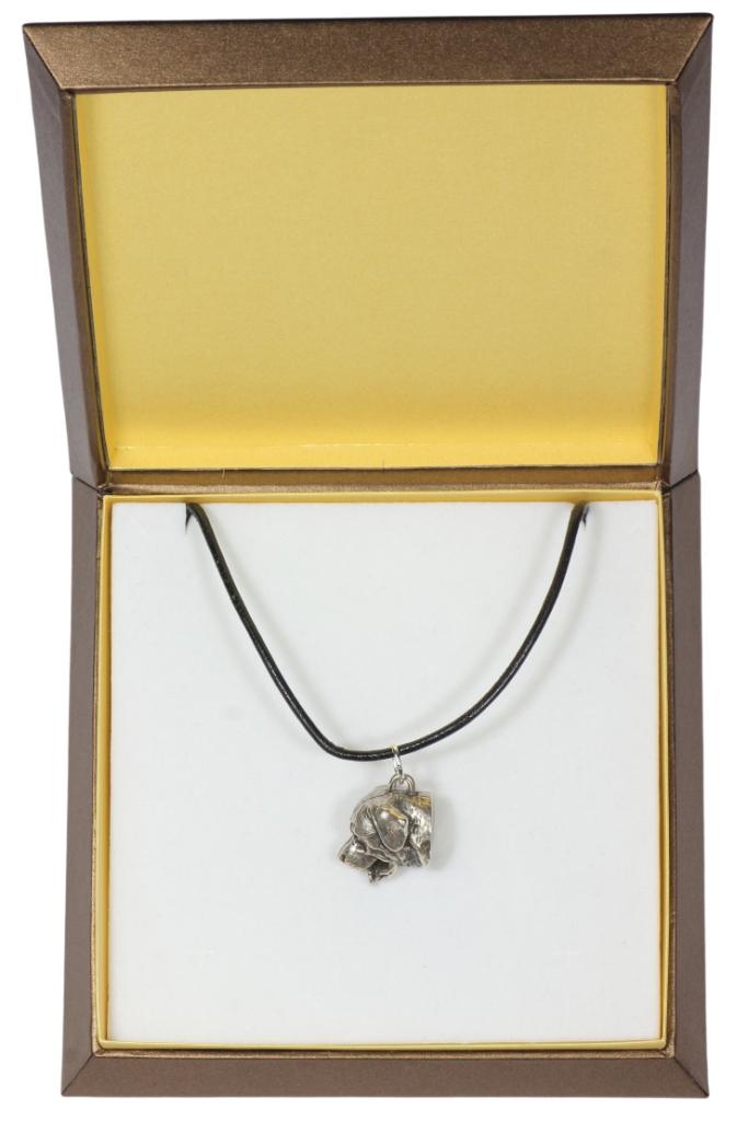 

Ротвейлер, Ротт, Ротті - Собаче намисто в подарунковій упаковці, посріблений медальйон для собачого віяла, ефектна підвіска від бренду Art-Dog срібний