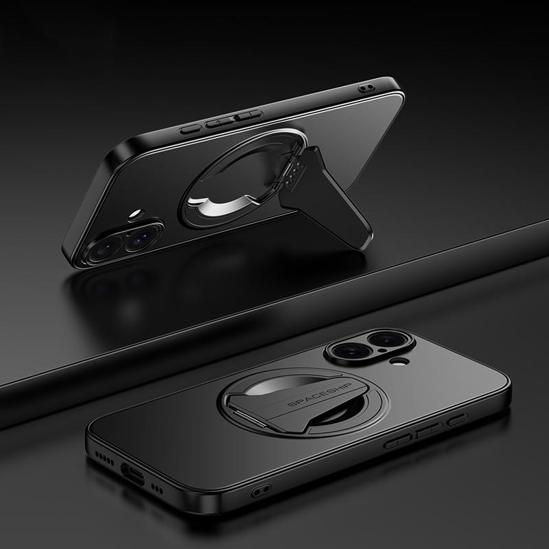 KEYSION Magnetische Handyhülle für iPhone 17 Pro Max Metalllack Silikon+PC Aufstellbarer Ständer Stoßfeste Hülle für iPhone 17 Air