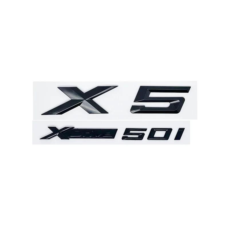 3D ABS Adhesive Black Letter Badges for Trunk Emblem Suitable for BMW X5 E53 E70 F15 G05 Models XDrive28i 30i D 35i 40i 48i 50i Zw6