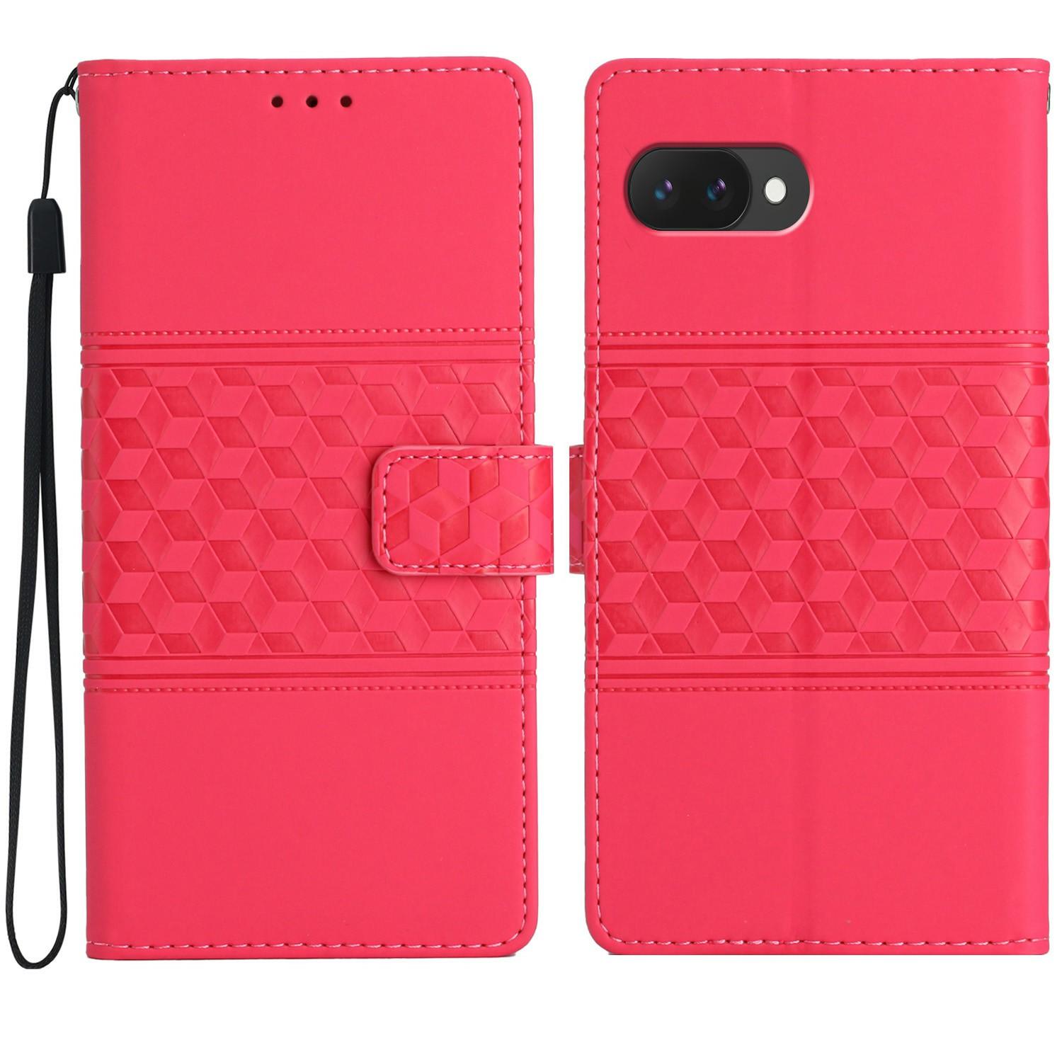 

For Google Pixel 9a Case Rhombus Leather Horizontal Flip Phone Cover E