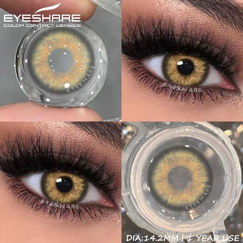 

1 пара цветных контактных линз для глаз Синие контактные линзы Высококачественные Натуральные Серые контактные линзы Коричневые контактные Годовые 0