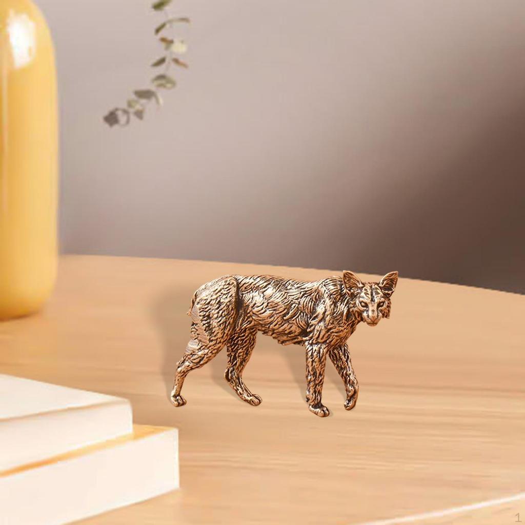 Animal Statue, Brass Figurine ,Creative Gift, Antique Ornament Feng Shui Decor for Study Room