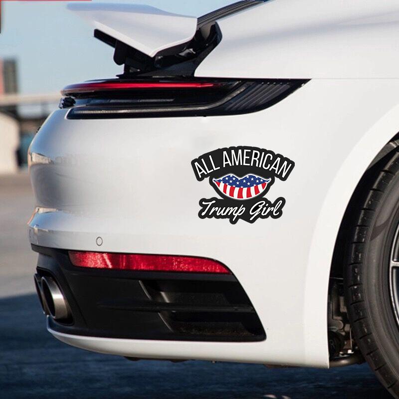 1pc ALL AMERICAN TRUMP GIRL Car Stickers Auto Accessories Window Bumper Body Windshield Scratch Covering Decals Decoration