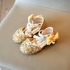 New Girl Shoes Summer Versatile Shiny Princess Shoes Exquisite Sweet Versatile Sandals Anti Slip Retro Simple Classic Kid Shoe