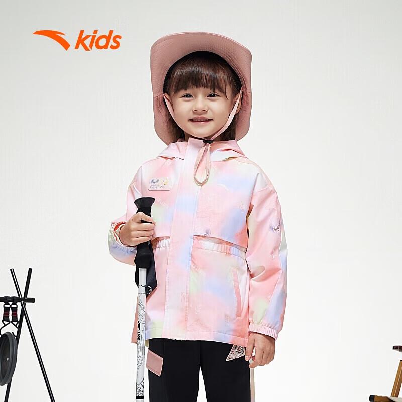 Anta Девочковая водоотталкивающая вельветовая куртка с капюшоном 101