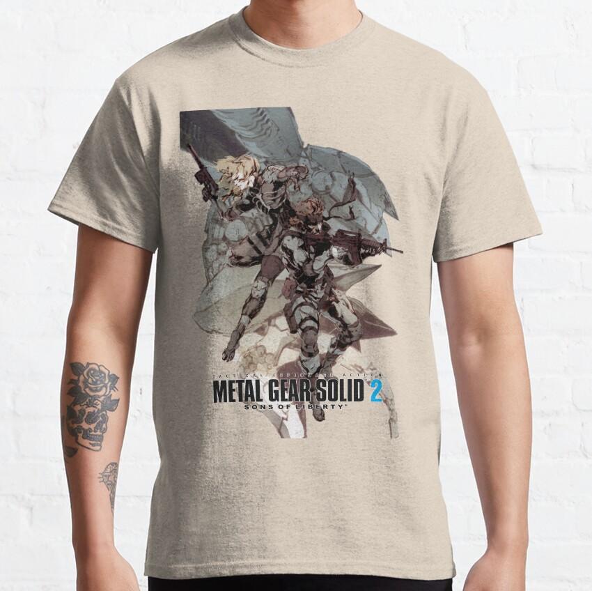 New Classic Metal Gear SOLID 2: SONS OF LIBERTY Kojima Makes Men's Solid Snake Fox Hunting Game Cotton Crew Neck T-Shirt
