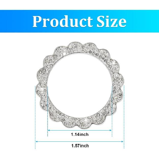 Bling Car Push to Start Button Sticker, Crystal Rhinestone Vehicle Engine Start Stop Ring Decal, Auto Interior Key Ignition Knob Ring Cover