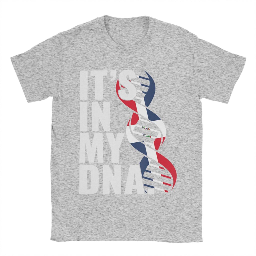 Dominican Republic Roots Flag Fingerprint Graphic TShirts for Unisex Cotton Tees Round Collar Short Sleeve T Shirts Gift Idea Tops