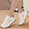Damen Low-Top Colorblock Casual Sneaker mit weicher Sohle, Schnür-Plateau-Bequemschuhe für den Urlaub