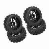 4pcs Set Racing Off road Vehicle Tires Rubber Tyre Wheel Rim for RC 1:10 Car Part (Black)