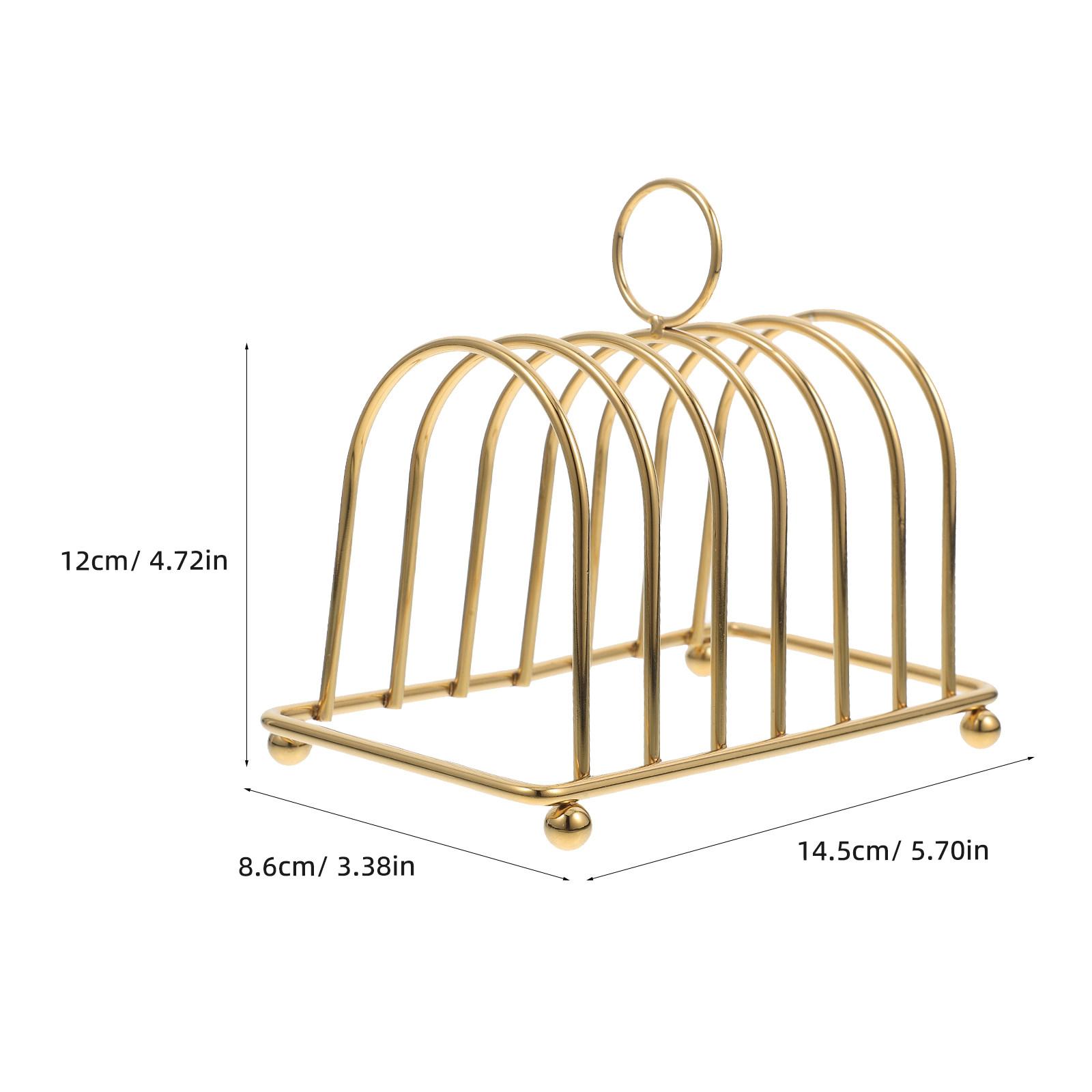 2pcs Toast Holder Bakeware Toast Bread Rack Vertical Metal Stand Convenient Bread Loaf Slice Holder For Kitchen Toast Bread Rack золотистый