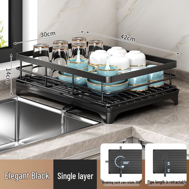 Cross-border Kitchen Sink Storage & Drainer Rack for Bowls, Dishes, and Utensils