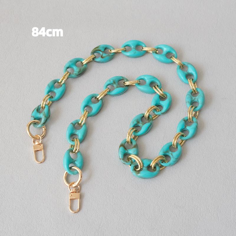 New Fashion Woman Bag Accessory Parts Leopard Candy Red Blue Acrylic Resin Metal Chain Strap Women Shoulder Crossbody Long Chain