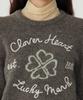 COVERNAT WOMAN Clover Heart Graphic Knit Beige