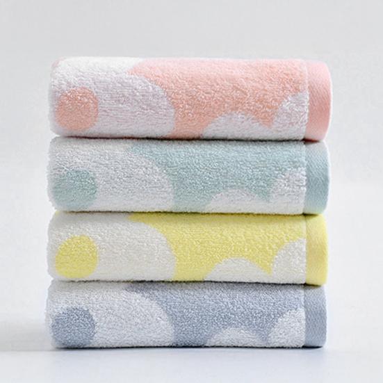 Bath Towel Quick Drying Absorbent Soft Hand Towel Floral Design Double-Sided Stitching