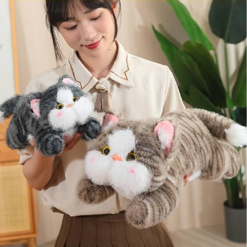 Cute Floppy Cat Plush Toy Soft Pp Cotton Kids Comfort Pillow Stuffed Animal