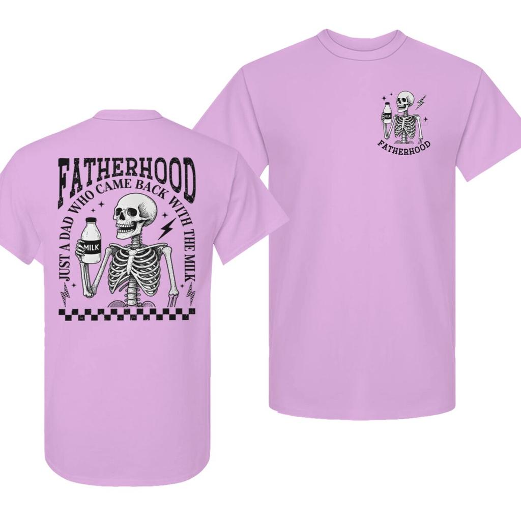 Retro Fatherhood Skeleton Unisexs TShirt Funny Dad Graphic T Shirts Fatherhood Design Casual Wear Fathers Day Vintage T Shirts