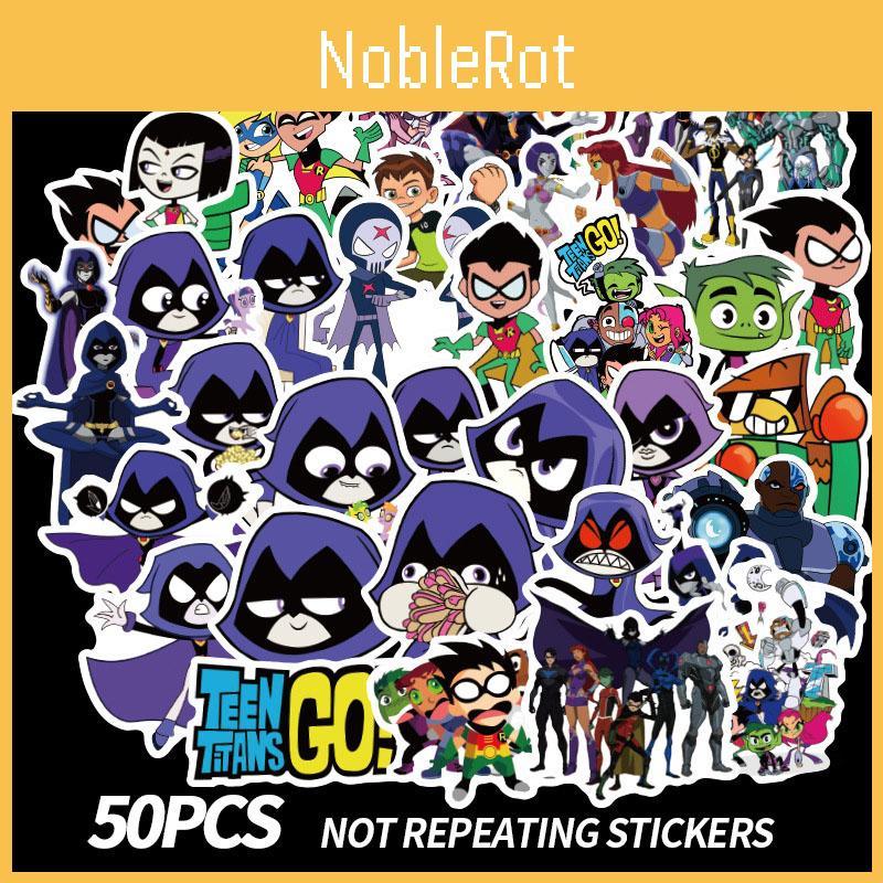 Vibrant 50pcs Teen Titans Go Sticker Set For Personalizing Luggage And Bikes