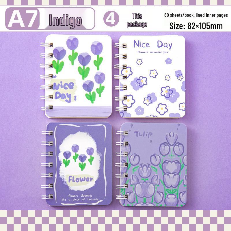 High-Value A7 Spiral Notebook - Cartoon Themed, Lined, Mini, Portable, Ideal for Elementary Students and Kids' Diaries