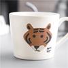 Japanese Minimalist Hand Drawn Animal Ceramic Mug 330ml Speckled Glaze Porcelain Coffee Milk Cup Microwave Safe Couple Breakfast