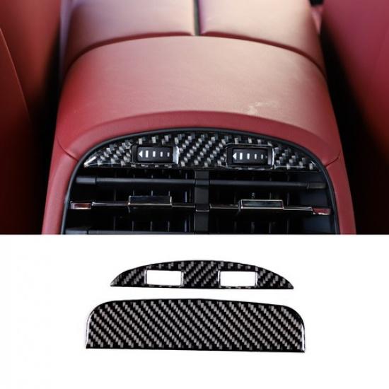 Carbon Fiber Center Rear Air Outlet Trim Sticker For Maserati Ghibli 2014-