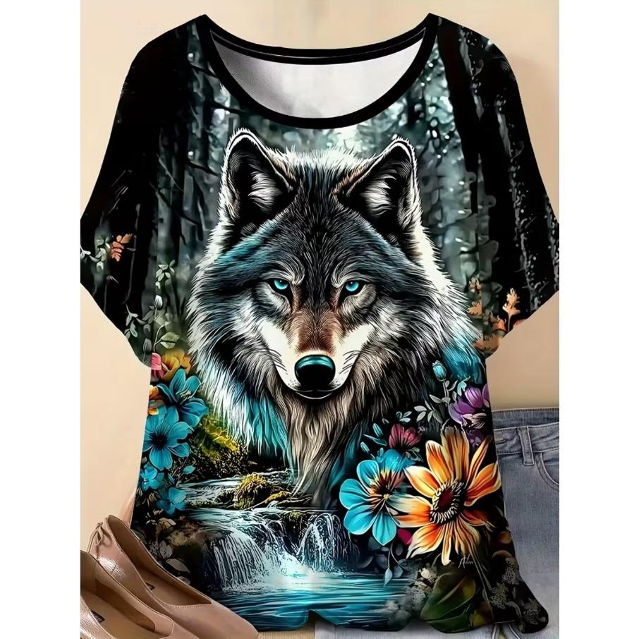 

Женская мужская футболка с коротким рукавом и V-образным вырезом свободного кроя больших размеров XL-7XL с повседневным 3D-принтом XL синий