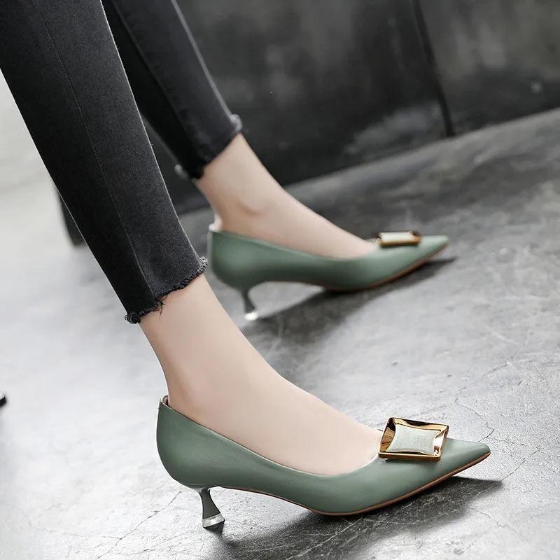  Zapatos De Mujer Women Sexy Elegant Luxury High Quality Leather Stiletto Heel Shoes Lady Black Pink Office Pumps A1293