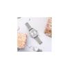 BUREI Women's Analog Quartz Watch Silver Stainless Steel Waterproof Diamond Dial Business Style