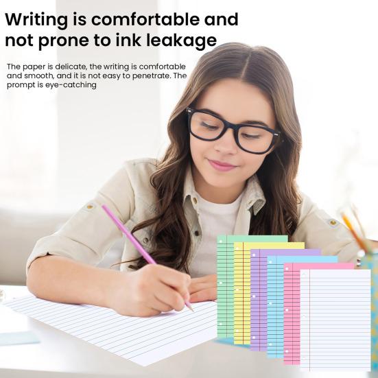 200 Sheets Loose Leaf Paper 8'' X 10.5'' College Ruled Filler Notebook Paper 3-Hole Punched Binder Lined Paper for 3 Ring Binders