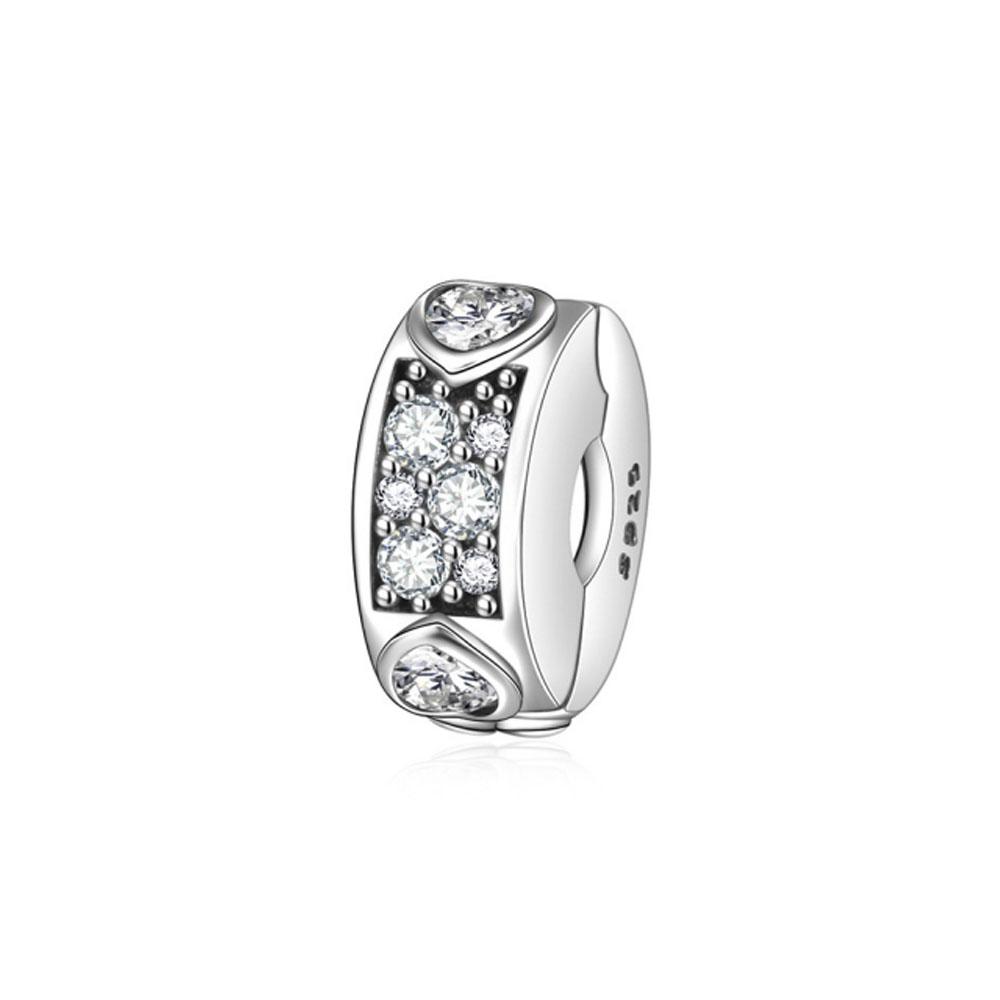 Nouveau Clip en Cuivre Perle Ajustement Bracelet Original Femme Diy Fine Pendentif Bijoux Papillon Croix Lune Étoile Trèfle Charme Amulette Cadeau