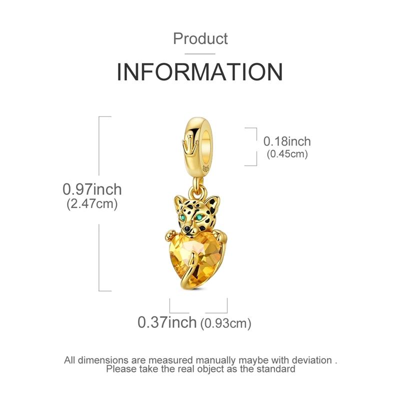 Copper Gold Color Guardian Leopard Cheetah Animal Dangle Charms Beads Pendant Fit Bracelet Necklace Diy Jewelry